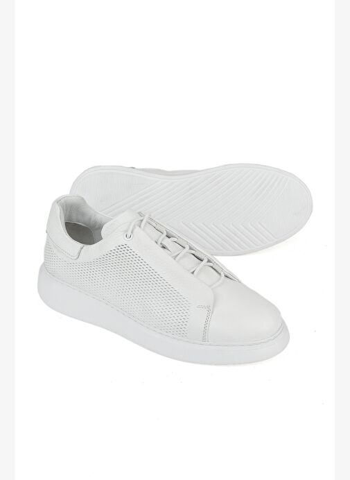 Ziya, Erkek Hakiki Deri Sneaker 1531026Z8552 Beyaz - Görsel 5