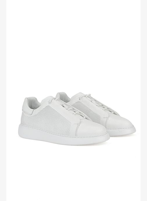 Ziya, Erkek Hakiki Deri Sneaker 1531026Z8552 Beyaz - Görsel 3