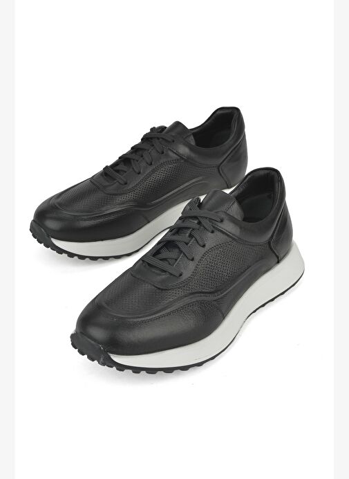 Ziya, Erkek Hakiki Deri Sneaker 1531026Z290 Siyah - Görsel 6