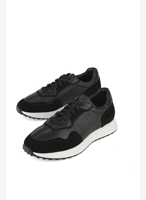 Ziya, Erkek Hakiki Deri Sneaker 1531026Z265 Siyah - Görsel 6