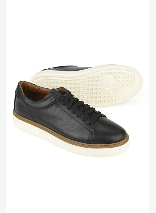 Ziya, Erkek Hakiki Deri Sneaker 1531026ZH18 Siyah - Görsel 5