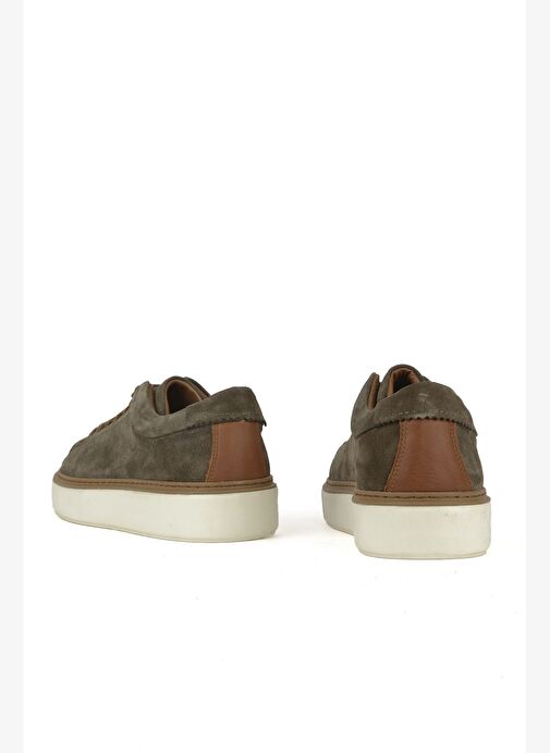Ziya, Erkek Hakiki Deri Sneaker 1531026ZH182 Haki - Görsel 4