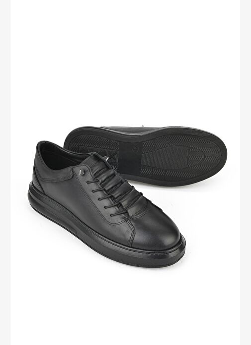 Ziya, Erkek Hakiki Deri Sneaker 153423Z73 Siyah - Görsel 5