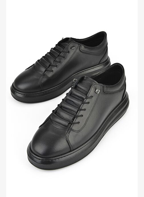 Ziya, Erkek Hakiki Deri Sneaker 153423Z73 Siyah - Görsel 6