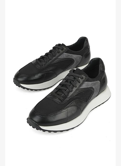 Ziya, Erkek Hakiki Deri Sneaker 1531026Z313 Siyah - Görsel 6