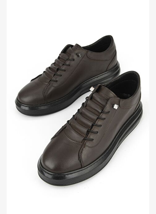 Ziya, Erkek Hakiki Deri Sneaker 153423Z73 Kahve - Görsel 6