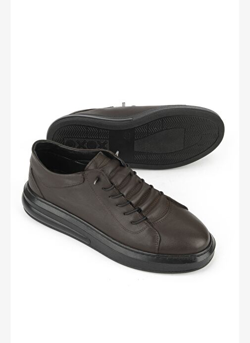 Ziya, Erkek Hakiki Deri Sneaker 153423Z73 Kahve - Görsel 5
