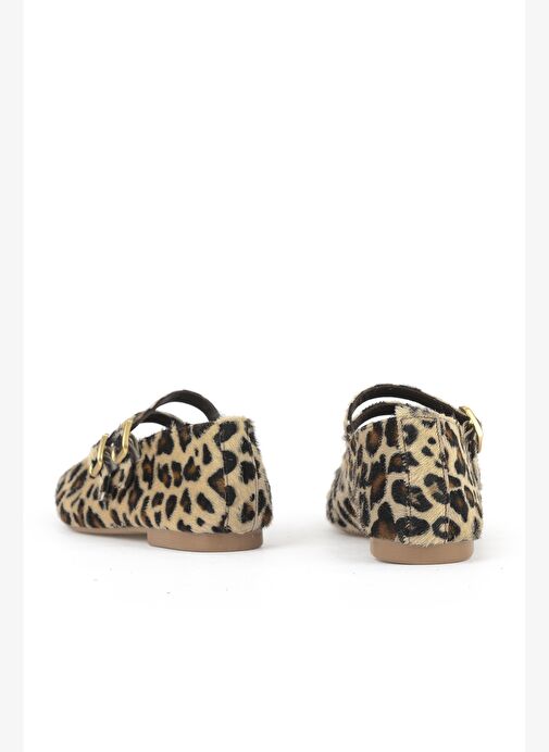 Ziya, Kadın Hakiki Deri Babet 153111Z40831 Bej-Leopar - Görsel 4