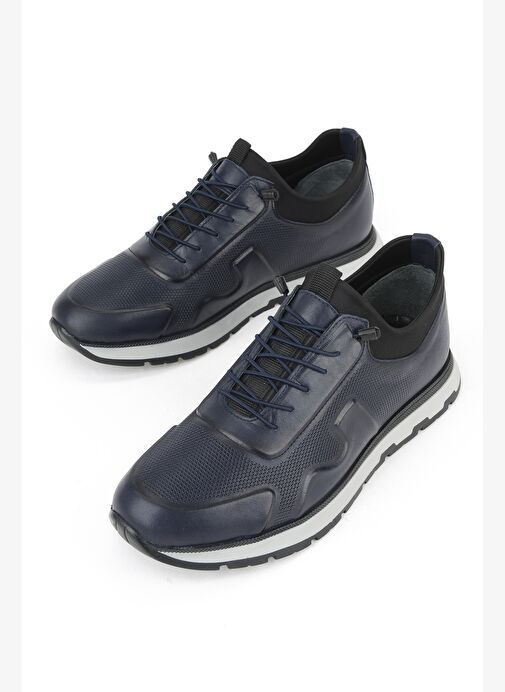 Ziya, Erkek Hakiki Deri Sneaker 1531037Z2411 Lacivert - Görsel 6