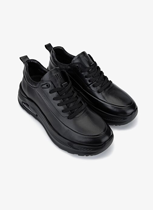 Valmenti Erkek Hakiki Deri Siyah Sneakers & Spor Ayakkabı - Görsel 3