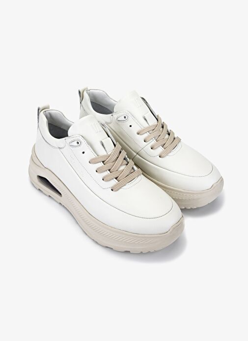 Valmenti Erkek Hakiki Deri Beyaz Sneakers & Spor Ayakkabı - Görsel 3