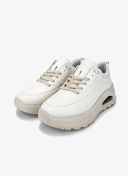 Valmenti Erkek Hakiki Deri Beyaz Sneakers & Spor Ayakkabı - Görsel 5