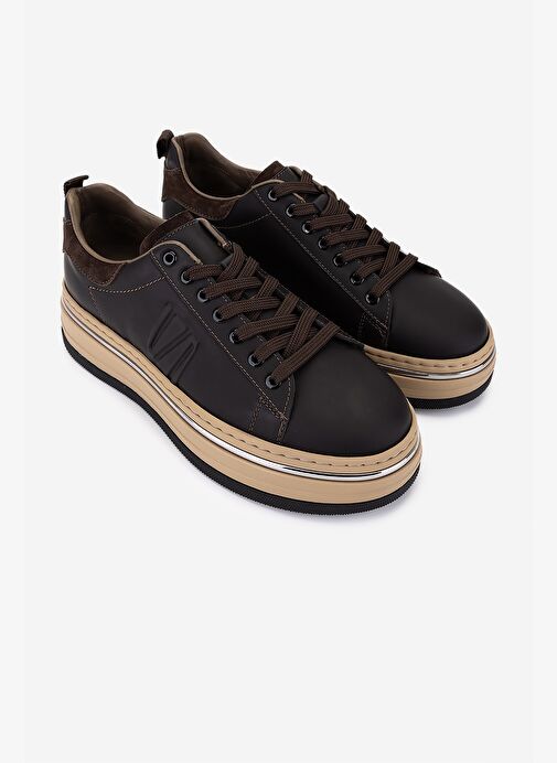 Valmenti Erkek Hakiki Deri Kahverengi Sneakers & Spor Ayakkabı - Görsel 3