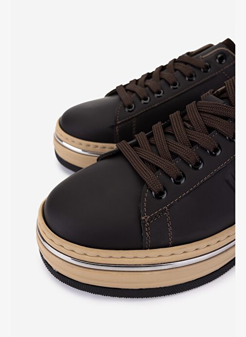 Valmenti Erkek Hakiki Deri Kahverengi Sneakers & Spor Ayakkabı - Görsel 4