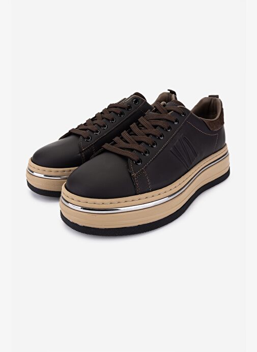 Valmenti Erkek Hakiki Deri Kahverengi Sneakers & Spor Ayakkabı - Görsel 6