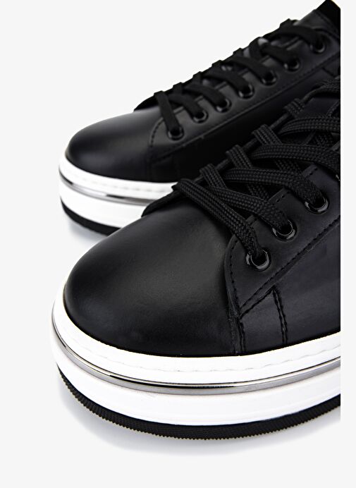 Valmenti Erkek Hakiki Deri Siyah Sneakers & Spor Ayakkabı - Görsel 4