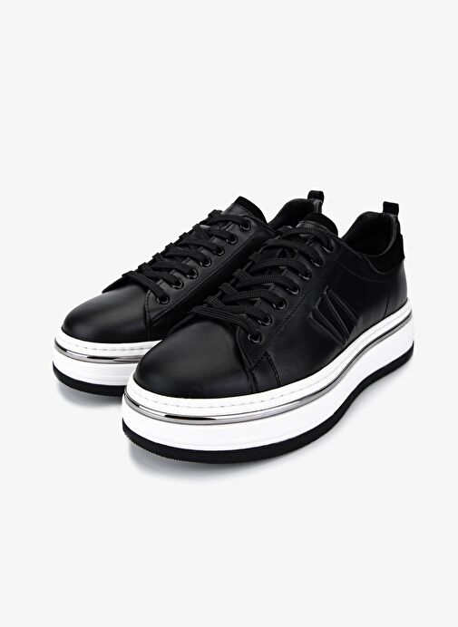 Valmenti Erkek Hakiki Deri Siyah Sneakers & Spor Ayakkabı - Görsel 5