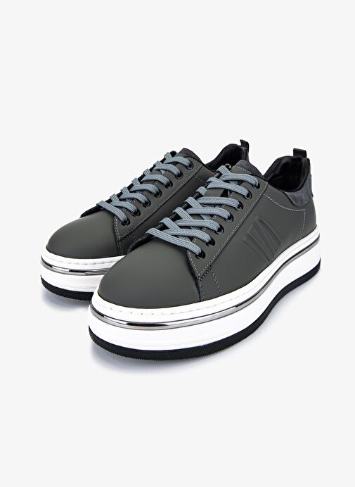 Valmenti Erkek Hakiki Deri Gri Sneakers & Spor Ayakkabı - Görsel 5