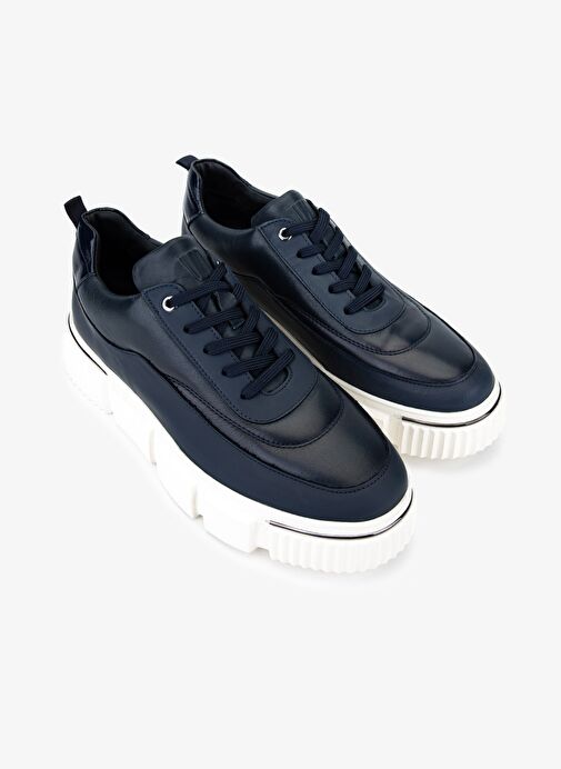 Valmenti Erkek Hakiki Deri Lacivert Sneakers & Spor Ayakkabı - Görsel 3