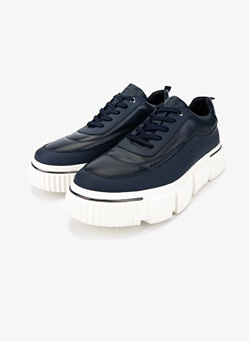 Valmenti Erkek Hakiki Deri Lacivert Sneakers & Spor Ayakkabı - Görsel 5