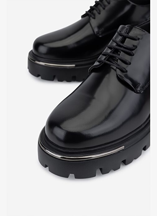 Valmenti Erkek Hakiki Deri Siyah Açma Casual Ayakkabı - Görsel 4