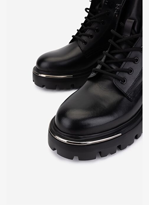 Valmenti Erkek Hakiki Deri Siyah Casual Bot - Görsel 4