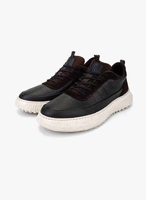 Valmenti Erkek Hakiki Deri Kahverengi Süet Sneakers & Spor Ayakkabı - Görsel 5