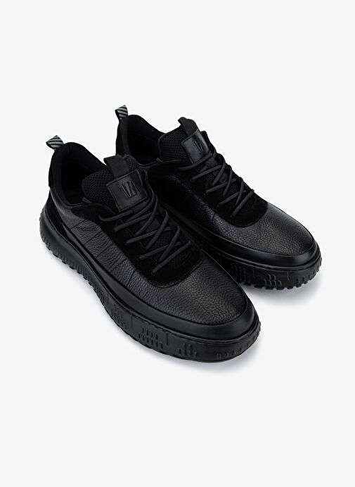 Valmenti Erkek Hakiki Deri Siyah Sneakers & Spor Ayakkabı - Görsel 3