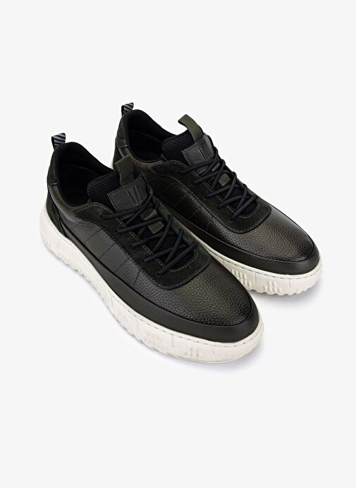Valmenti Erkek Hakiki Deri Haki Sneakers & Spor Ayakkabı - Görsel 3