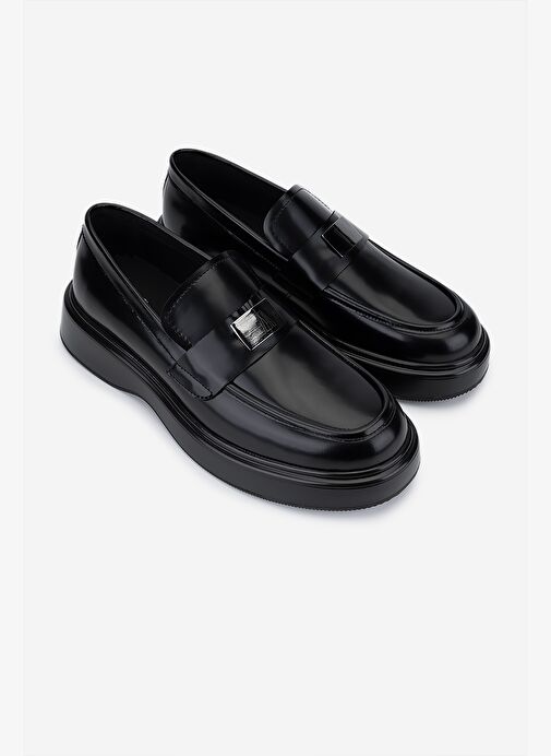 Valmenti Erkek Hakiki Deri Siyah Açma Loafer Ayakkabı - Görsel 3