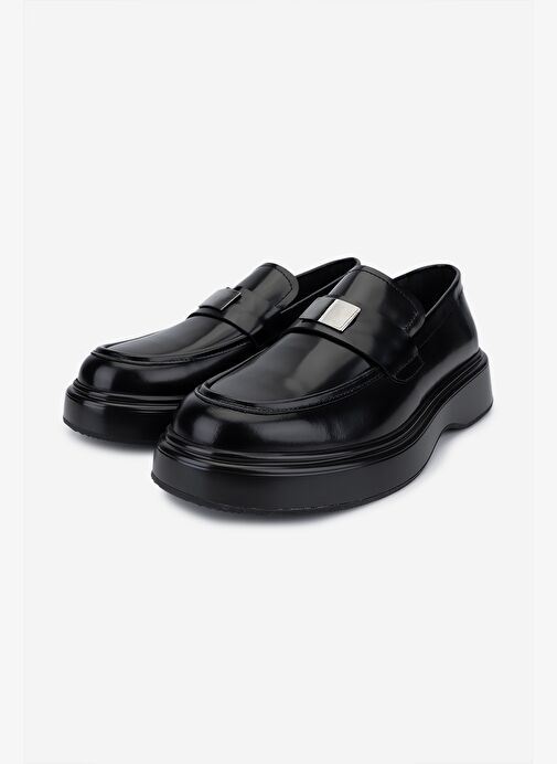 Valmenti Erkek Hakiki Deri Siyah Açma Loafer Ayakkabı - Görsel 6