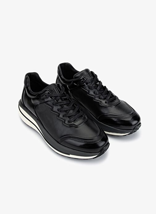 Valmenti Erkek Hakiki Deri Siyah Sneakers & Spor Ayakkabı - Görsel 3
