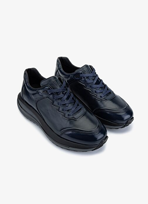 Valmenti Erkek Hakiki Deri Lacivert Sneakers & Spor Ayakkabı - Görsel 3