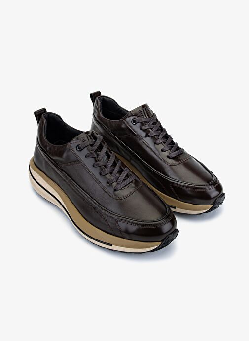Valmenti Erkek Hakiki Deri Kahverengi Sneakers & Spor Ayakkabı - Görsel 3