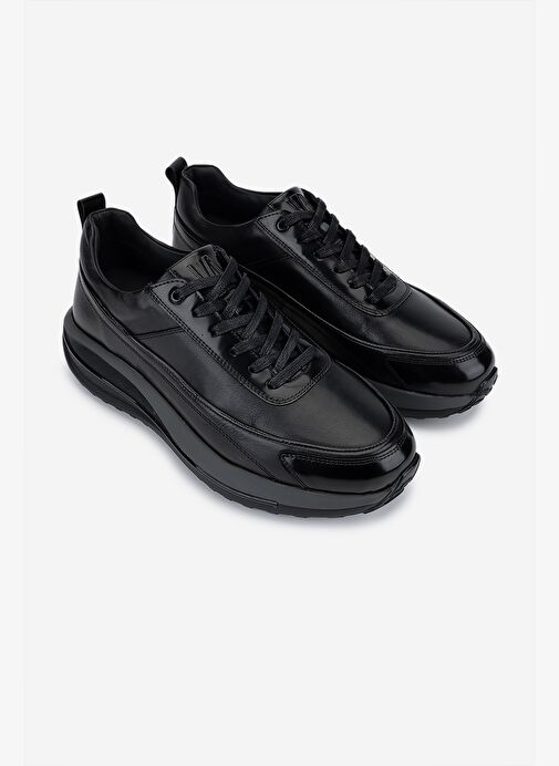 Valmenti Erkek Hakiki Deri Siyah Sneakers & Spor Ayakkabı - Görsel 3
