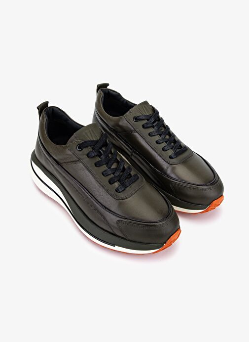 Valmenti Erkek Hakiki Deri Haki Sneakers & Spor Ayakkabı - Görsel 3