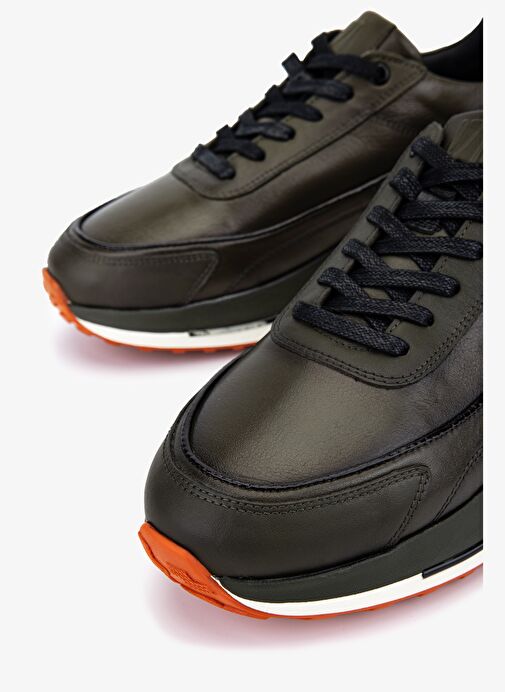 Valmenti Erkek Hakiki Deri Haki Sneakers & Spor Ayakkabı - Görsel 4