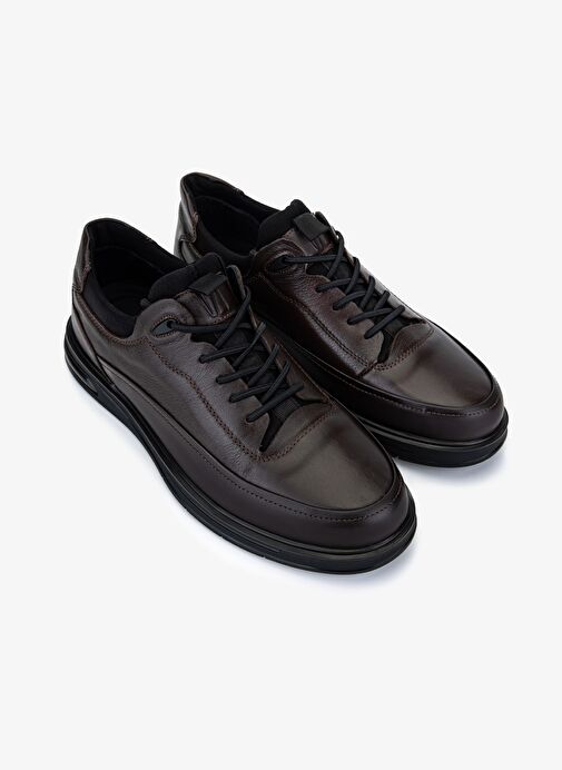 Valmenti Erkek Hakiki Deri Kahverengi Casual Ayakkabı - Görsel 3