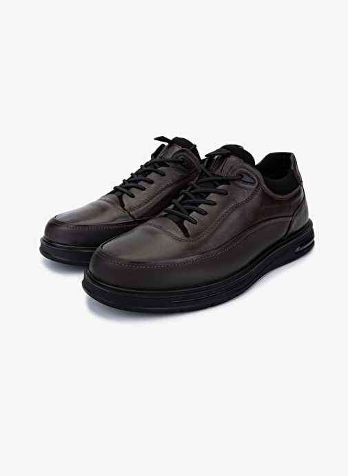 Valmenti Erkek Hakiki Deri Kahverengi Casual Ayakkabı - Görsel 5