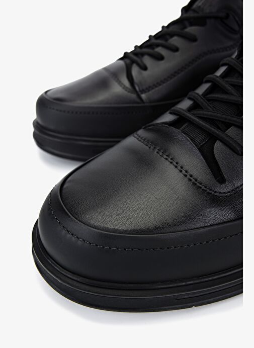 Valmenti Erkek Hakiki Deri Siyah Casual Ayakkabı - Görsel 4