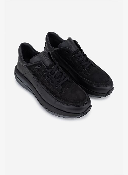 Valmenti Erkek Hakiki Deri Siyah Sneakers & Spor Ayakkabı - Görsel 3
