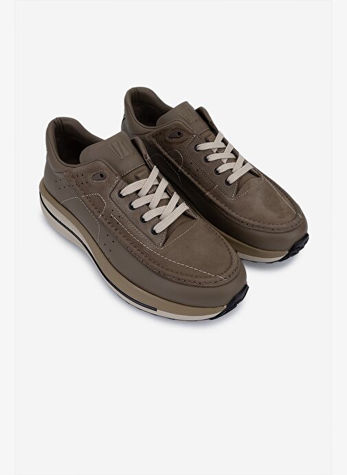Valmenti Erkek Hakiki Deri Vizon Sneakers & Spor Ayakkabı - Görsel 3