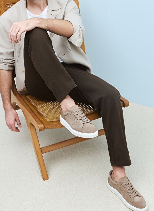 Ziya, Erkek Hakiki Deri Sneaker 1511026Z8952 Kum - Görsel 2