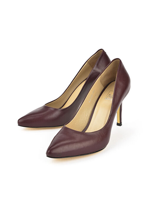 Ziya Bordo Kadın Deri Topuklu Ayakkabı 1231003 4292_400 - Görsel 6