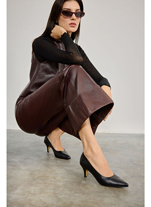 Ziya Siyah Kadın Deri Topuklu Ayakkabı 1231003 324_000 - Görsel 2