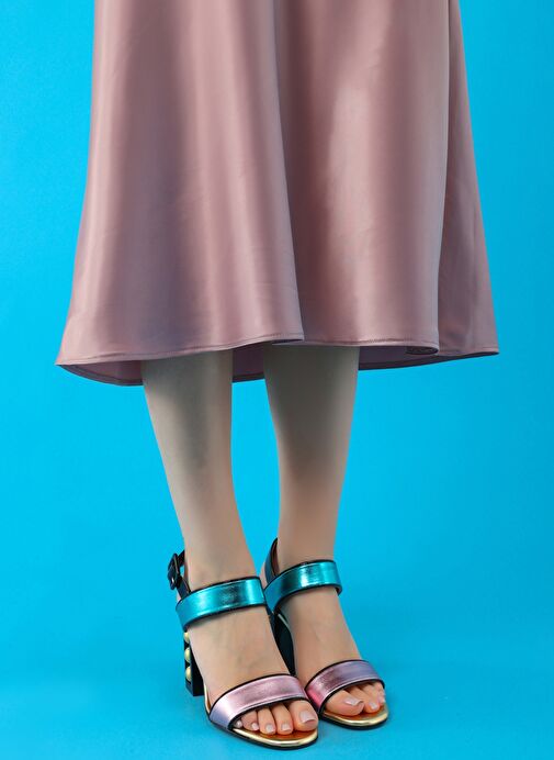 Santana Gerçek Deri Kadın Topuklu Sandalet Pembe - Görsel 2