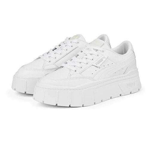 Puma Mayze Stack Lthr Wns Kadın Günlük Ayakkabı 384412-01 Beyaz - Görsel 3