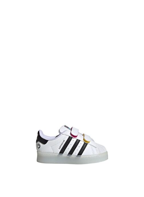 adidas Beyaz Bebek Sneaker SUPERSTAR LED LIGHTS CF I JI0508 - Görsel 3