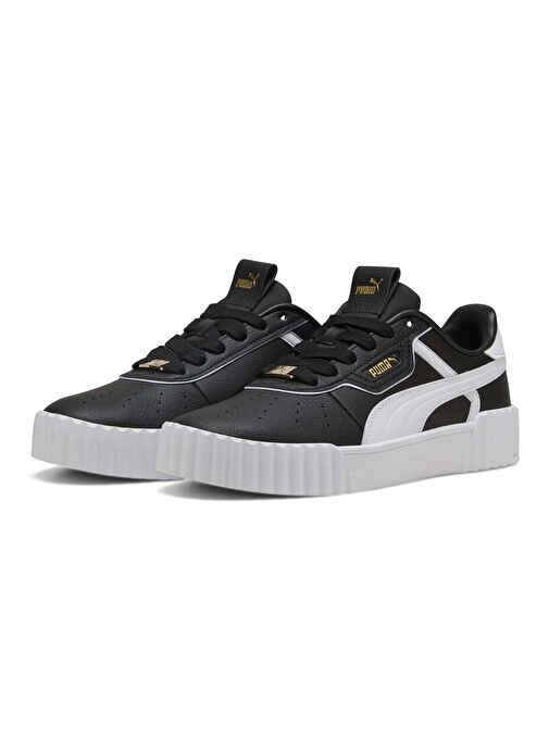 Puma Carina 3.0 Lüxe Kadın Spor Ayakkabı Beyaz Siyah Sneaker - 400724 - Görsel 3