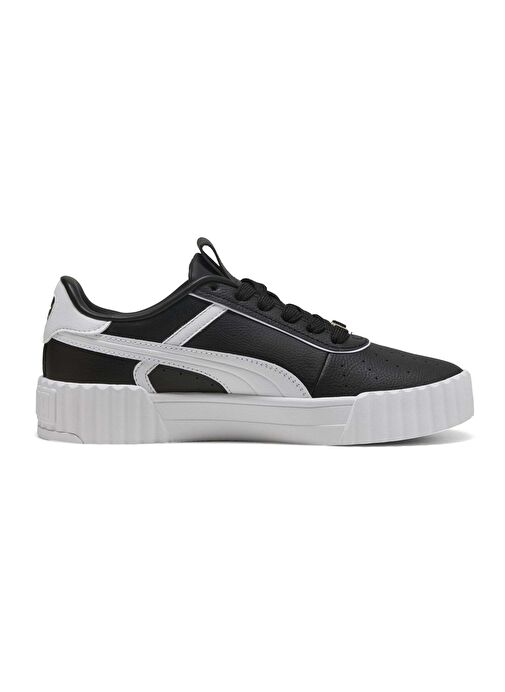 Puma Carina 3.0 Lüxe Kadın Spor Ayakkabı Beyaz Siyah Sneaker - 400724 - Görsel 4